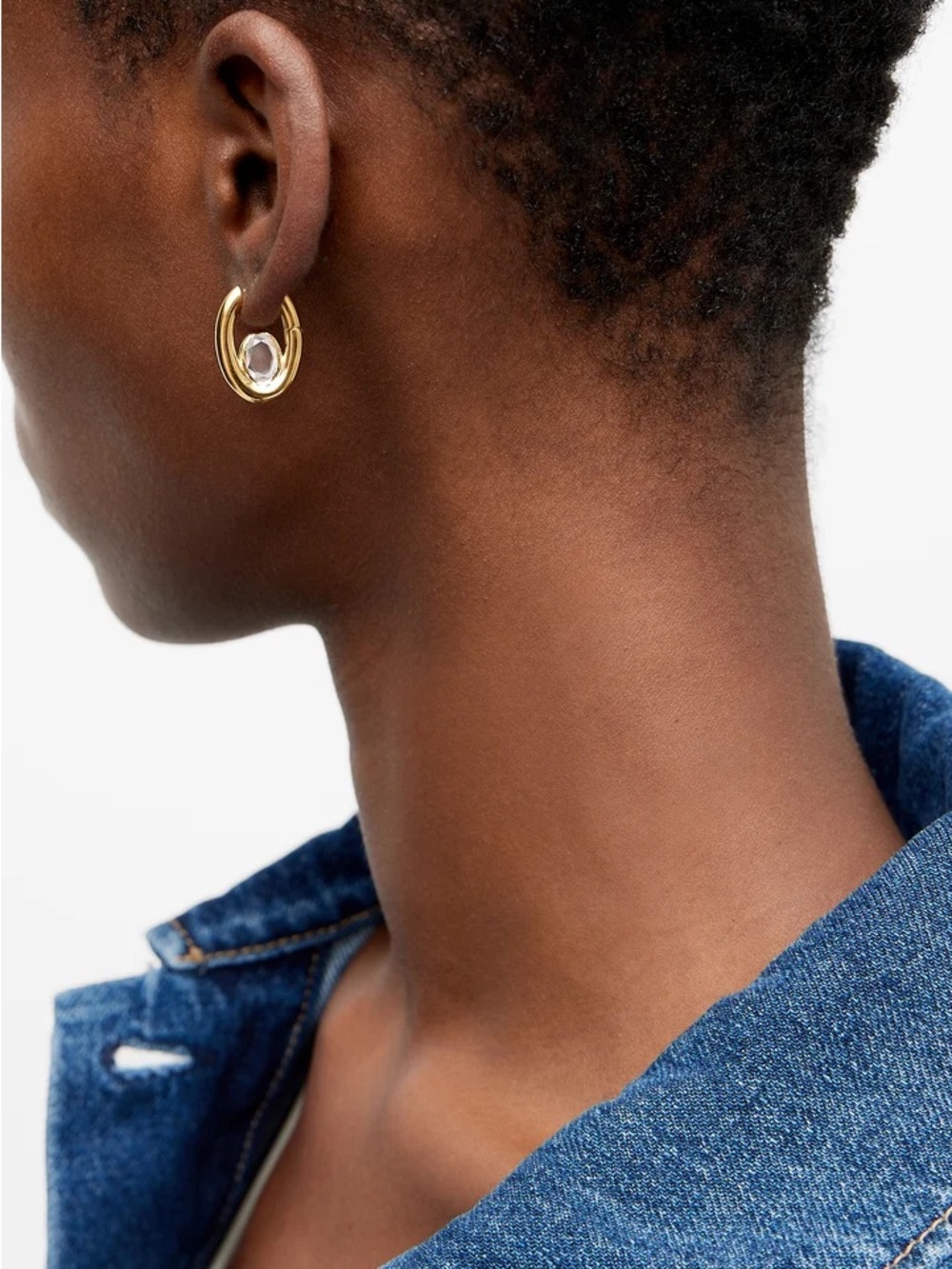 Missoma Oval Gemstone Hoops - Picture 3 of 6